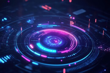 Aufkleber - Holographic SEO dashboard, glowing metrics, futuristic analytics display, hightech background