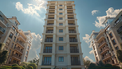 Poster - Old white Condo. Generative AI.