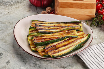 Canvas Print - Grilled zucchini with olive oil