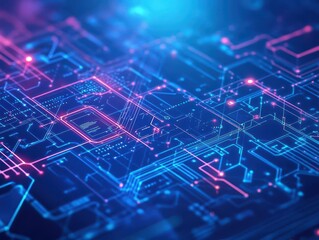 Poster - The blueprint of an interconnected smart city system with layers of data overlays, futuristic, blueprints with neon accents, art, complex city maps, holographic displays