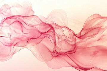 Wall Mural - Abstract Pink and White Swirling Smoke-Like Design