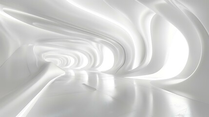 Poster - A smooth, flowing white futuristic background with subtle shadows and highlights creating a modern and ethereal atmosphere