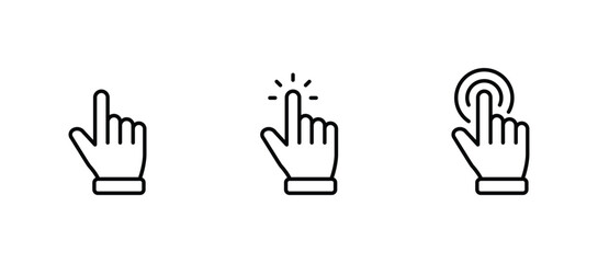 Poster - hand pointer icons. pointer click icon vector