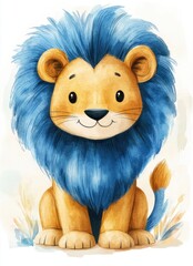 Poster - Blue Mane Lion.