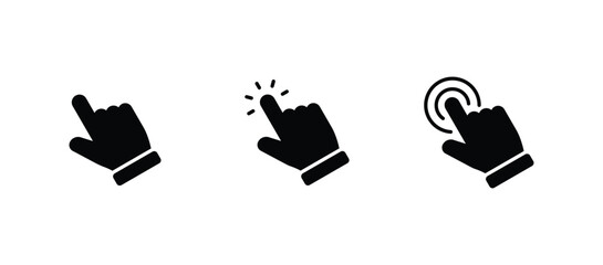 Poster - hand pointer icons. pointer click icon vector