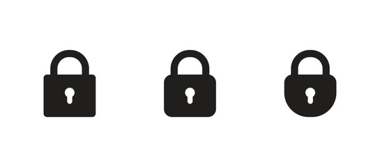 Lock icon set. Padlock icon vector