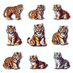 Poster - Pixel Tiger Set.