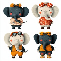 Poster - Cute Elephant Friends.