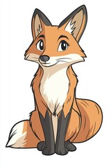 Sticker - Cute Cartoon Fox.