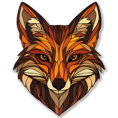 Wall Mural - Geometric Fox Head.