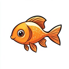 Wall Mural - Cartoon Goldfish.