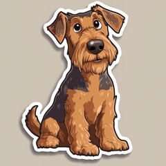 Canvas Print - Cute Airedale Terrier.