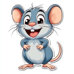 Canvas Print - Cute Cartoon Mouse.