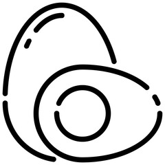 Wall Mural - boiled egg outline vector icon