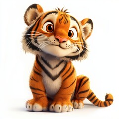 Sticker - Cute Cartoon Tiger Cub.