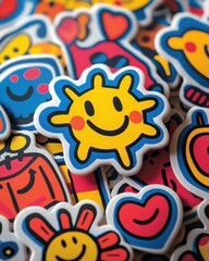 Canvas Print - Happy Sun Stickers.