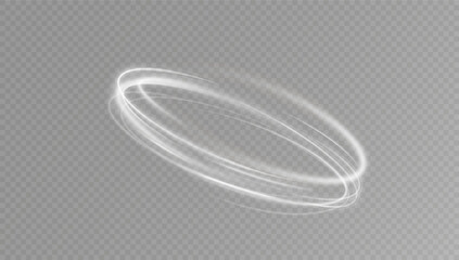 Aufkleber - Light white Twirl. Curve light effect of white line. Glowing white spiral. The effect of high-speed abstract lines. Rotating shiny rings.	