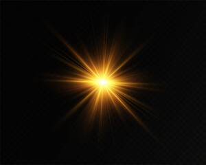 Aufkleber - White glowing light explodes on a transparent background. with ray. Transparent shining sun, bright flash. Special lens flare light effect.	