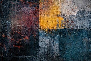 Poster - Layered textured artistic composition in abstract style