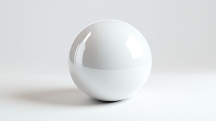 Glossy White Sphere on White Background, Minimalist, Abstract, sphere, white, minimal