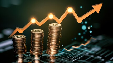 Poster - Rising Profits in Ecommerce with Coins and Graph