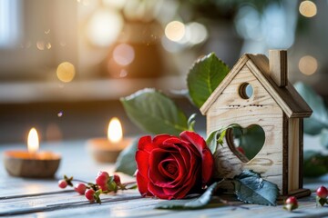 Home And Heart. Love and Valentine's Decorations for Happy February 14 Celebration