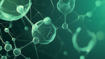 Poster - Abstract Green Sphere Network with Interconnected Nodes