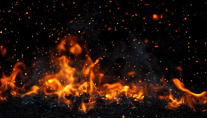 fire embers particles texture overlays burn effect on isolated black background sparkle light effect