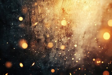 Poster - Dynamic light trails and particle displays on a worn textured background