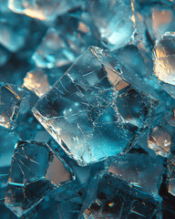 Poster - A macro shot of broken glass fragments,