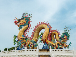 chinese dragon statue in temple