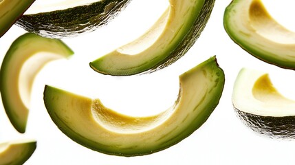 Wall Mural -   Avocados arranged in rows on a white table