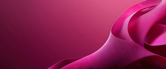 Abstract pink ribbon shapes on gradient background for design and creativity concepts