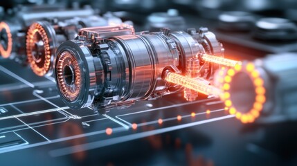Poster - Advanced Mechanical Technology with Futuristic Design