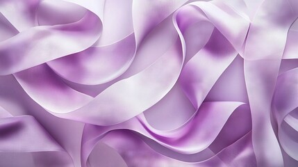 Wall Mural -   A zoomed-in image of a lavender fabric with numerous ruffled edges on top