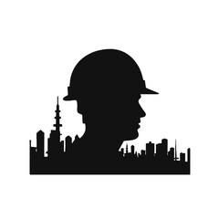 Engineer at Work Silhouette Vector Illustration Transparent Background