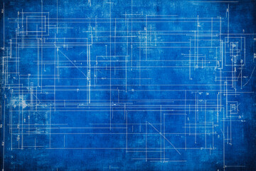 a detailed abstract blueprint drawing with various lines and shapes, representing technical design a