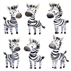 Poster - Cute Zebra Set.