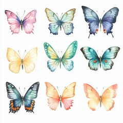 Canvas Print - Watercolor Butterflies.