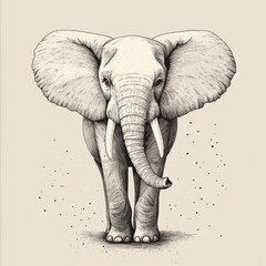 Wall Mural - Elephant Sketch.