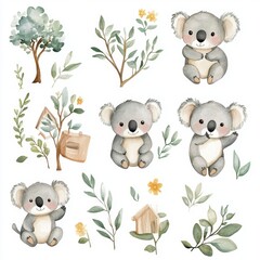 Wall Mural - Cute Koala Clipart.