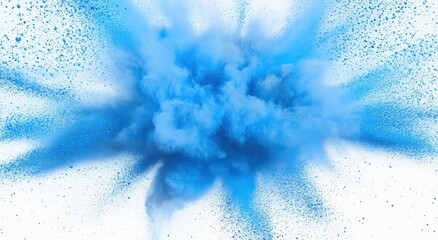Poster - Blue Powder Explosion on Transparent Background
