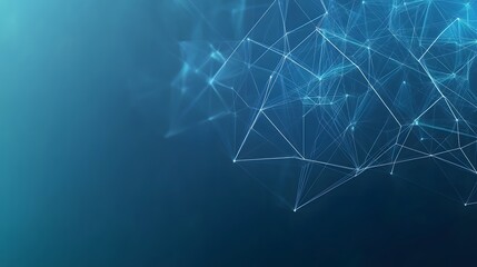 Poster - Abstract Blue Background with Glowing White Lines