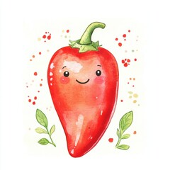 Poster - Cute Red Pepper Illustration.