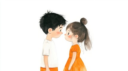 Poster - Cute Couple Watercolor.