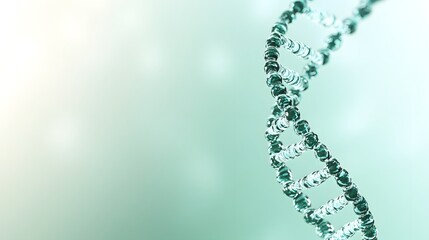 Poster - A Close-Up of a Translucent Green DNA Double Helix