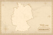 © vladimir - Map of Germany in the old style, brown graphics in retro fantasy style