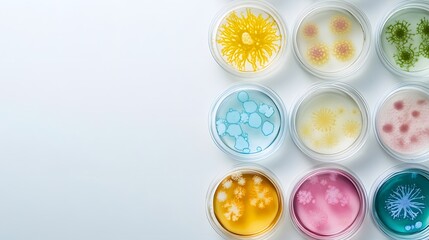 Poster - Microbial Cultures Growing in Petri Dishes