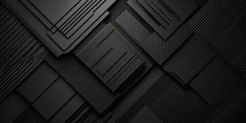 Poster - Abstract Black Geometric Background with Diagonal Shapes