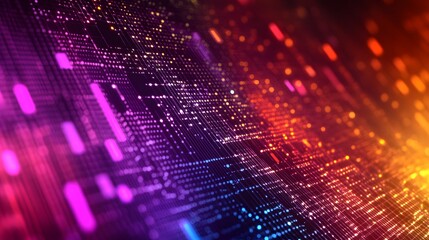 Poster - Abstract Background with Glowing Lines and Bokeh Lights